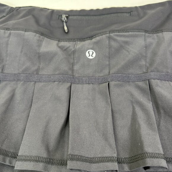 Lululemon Run Pace Setter Skirt Black Pickleball Tennis With Built-In Shorts 8 - Picture 2 of 9